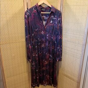 Scotch & Soda Dark Floral Long Sleeve Dress